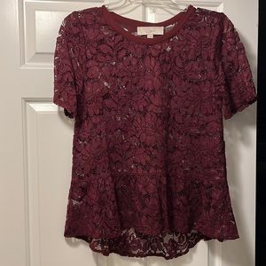Burgundy lace top
